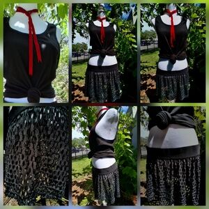 🔥 SET ADIDAS SWIM COVER UP XL EUC & GAP TANK TOP M EUC